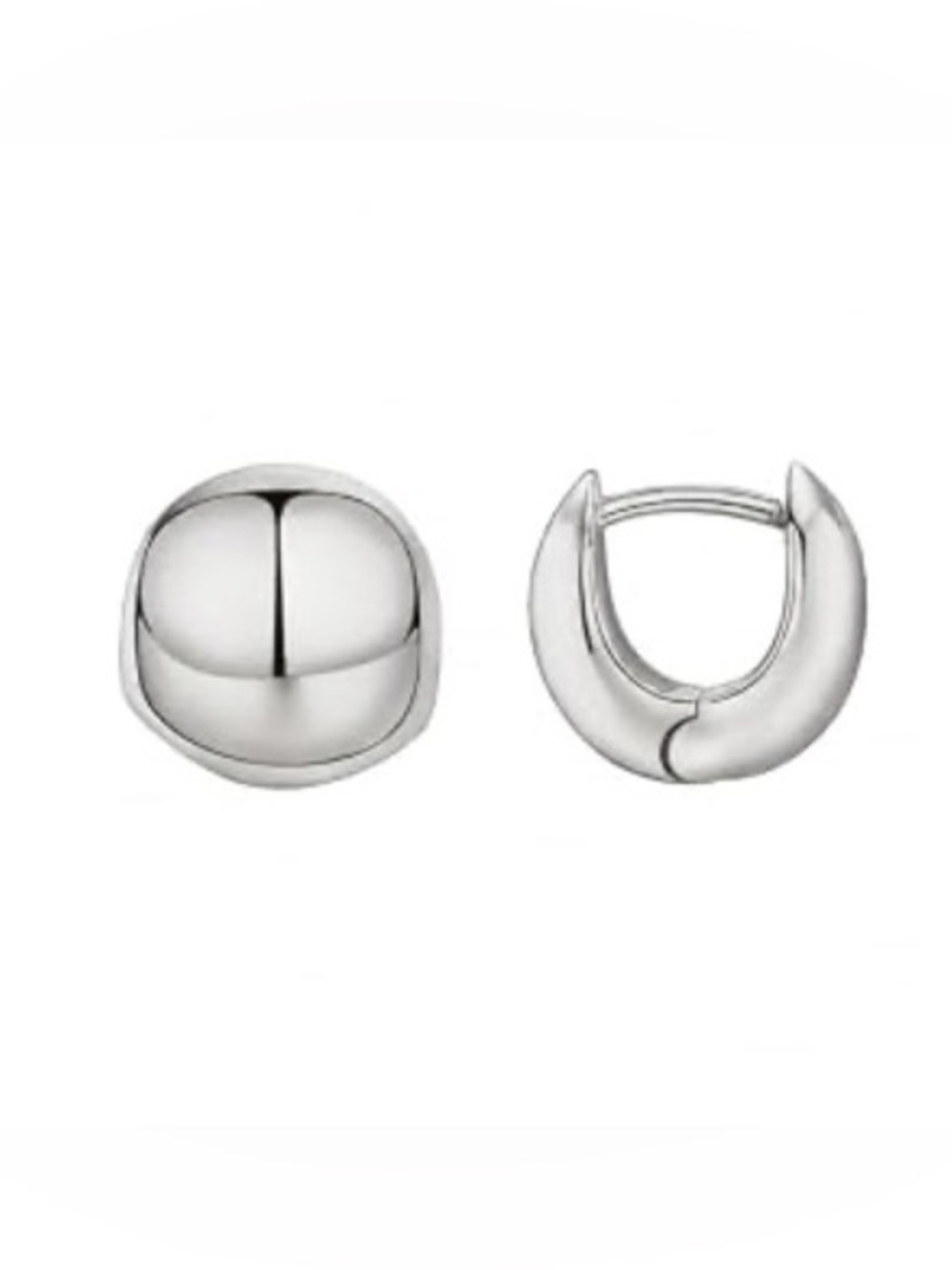 PAVOI 14K White Gold Plated Chunky Huggie Earring Hypoallergenic